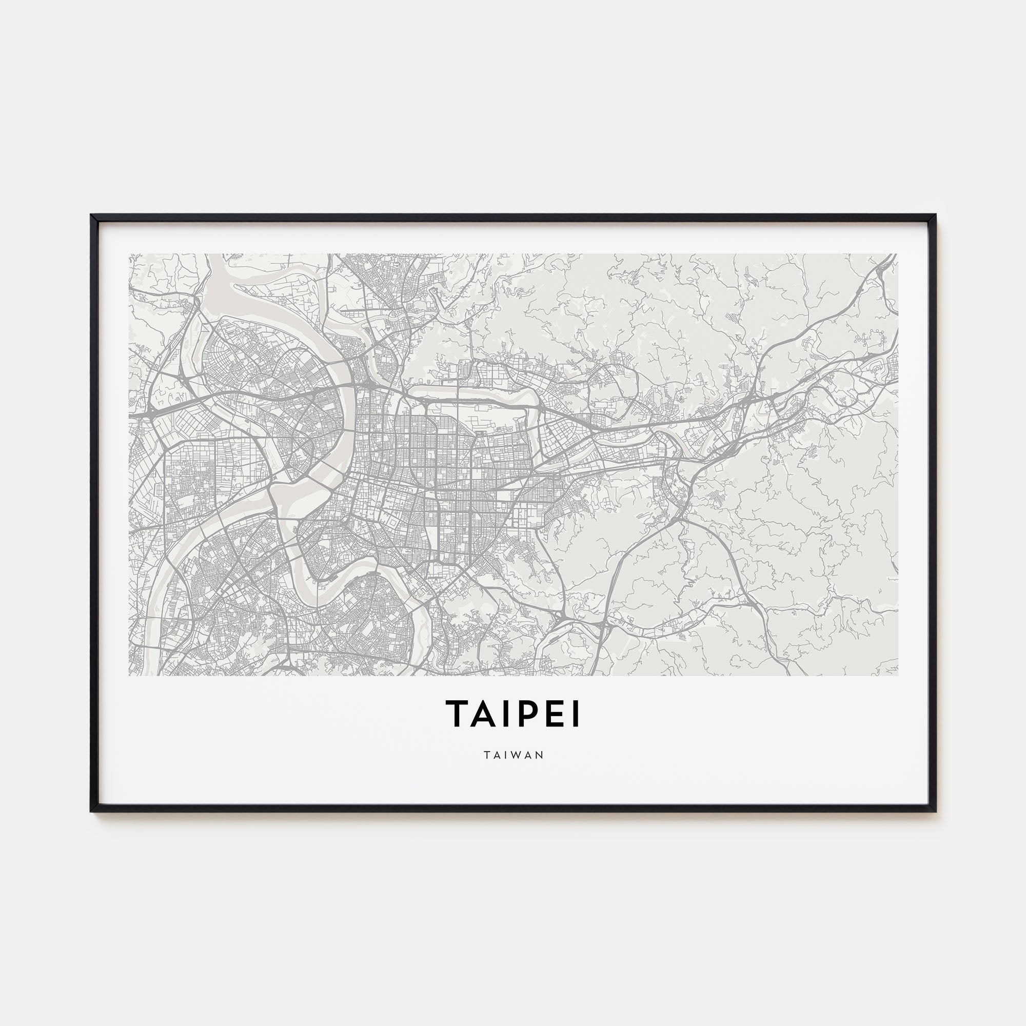 Taipei Map Landscape Poster