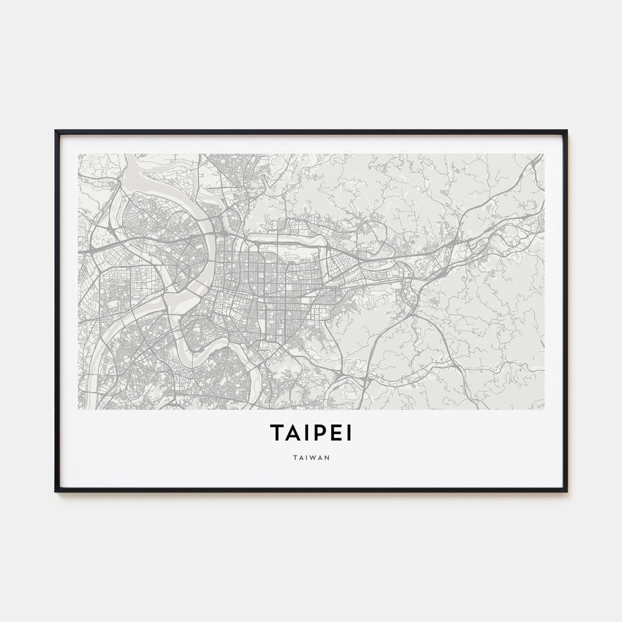 Taipei Map Landscape Poster