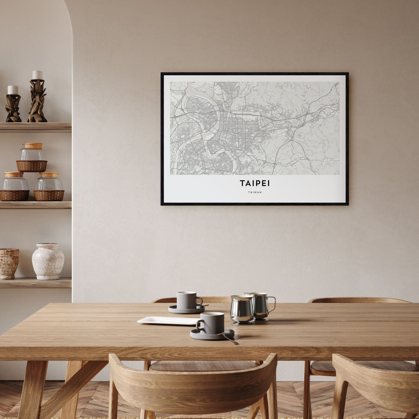 Taipei Map Landscape Poster