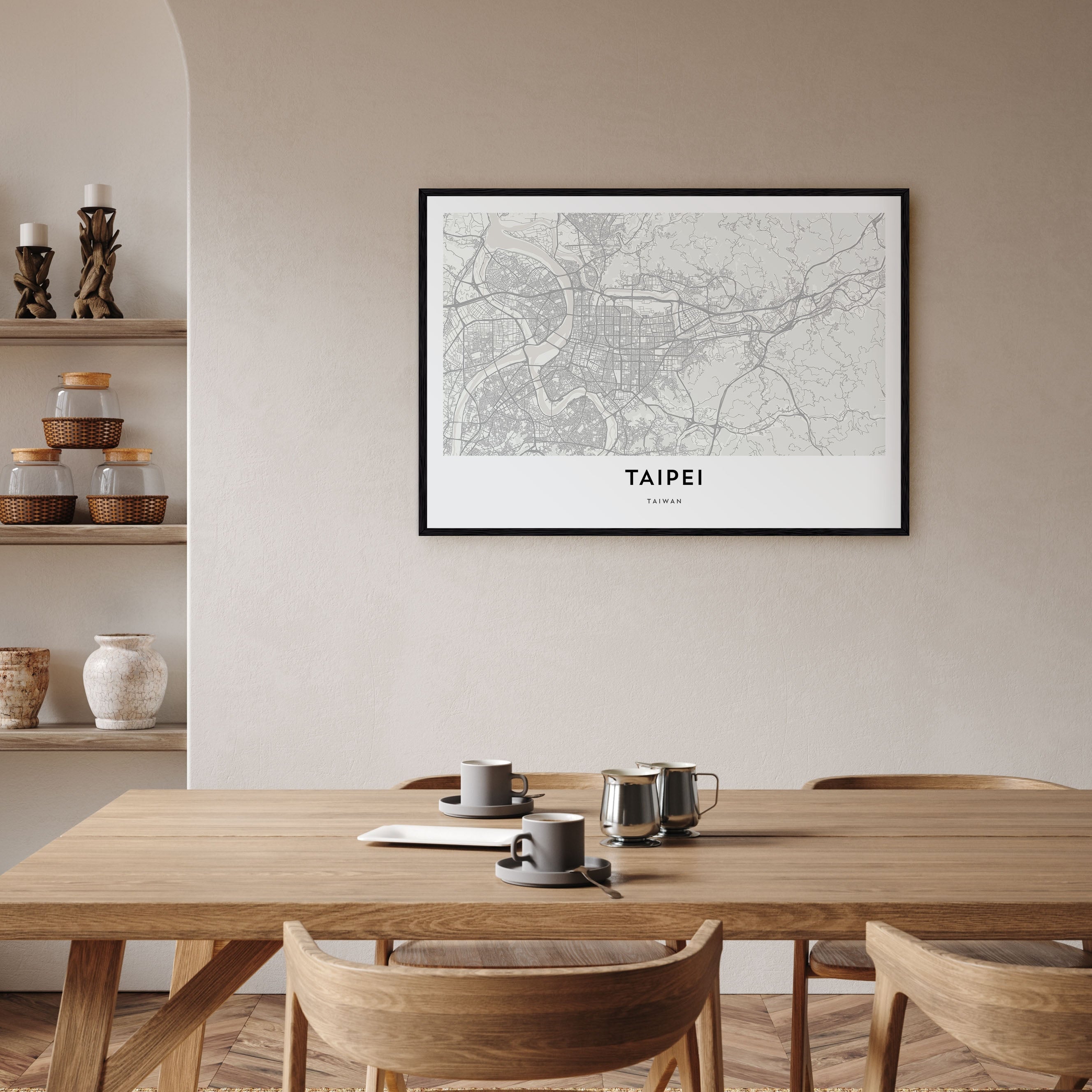 Taipei Map Landscape Poster