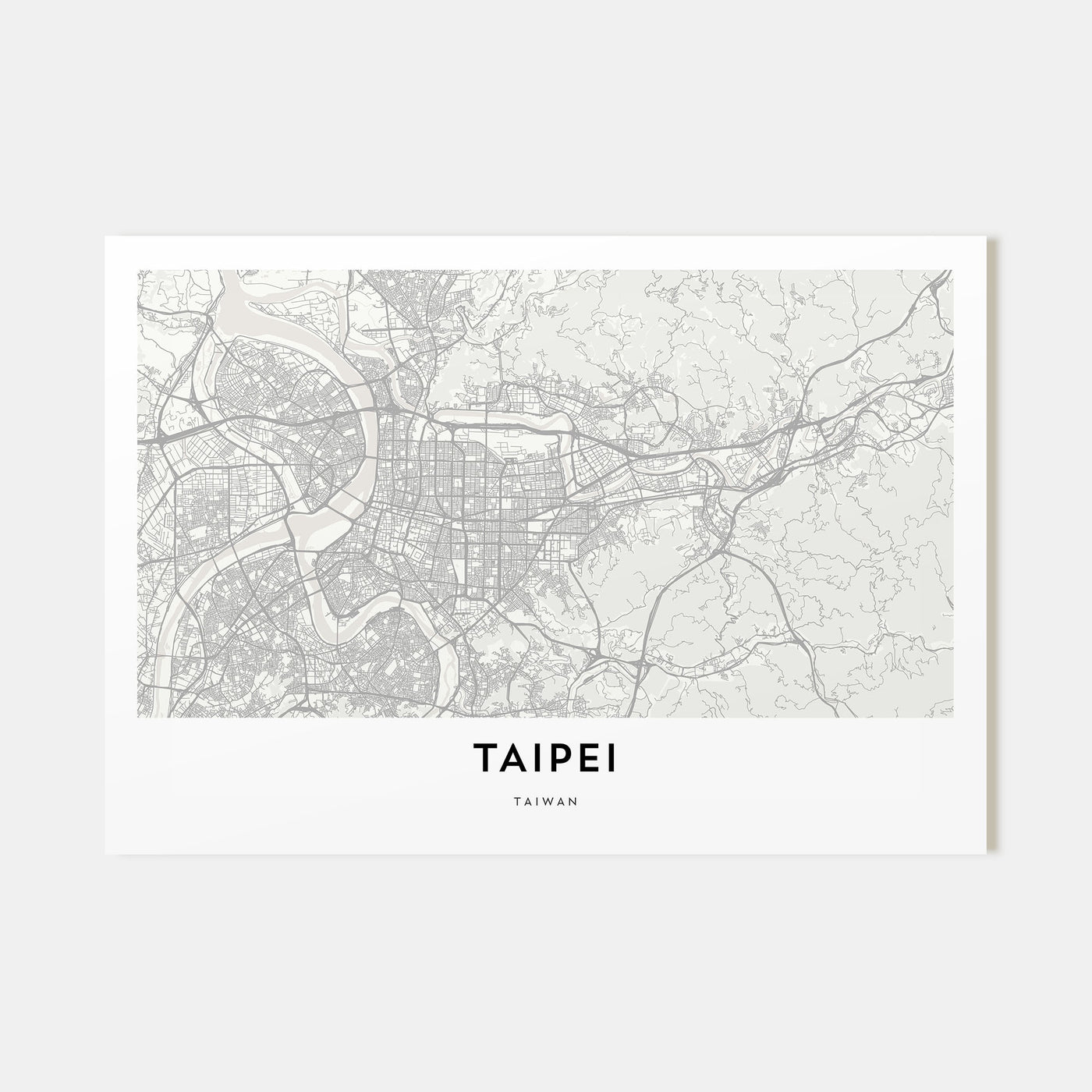Taipei Map Landscape Poster