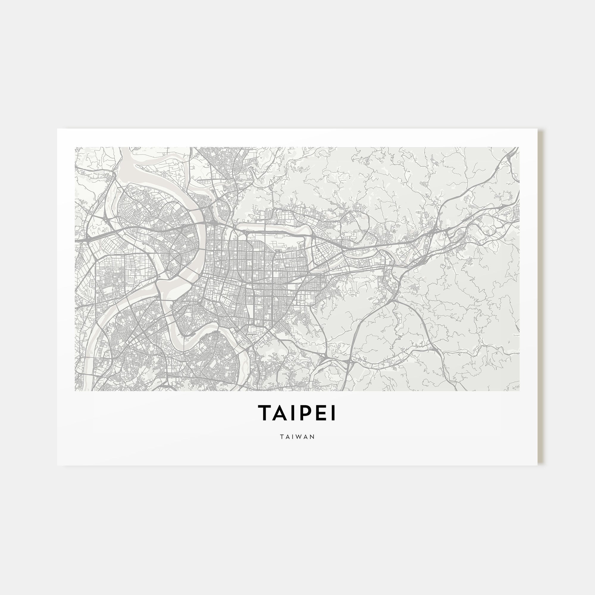 Taipei Map Landscape Poster