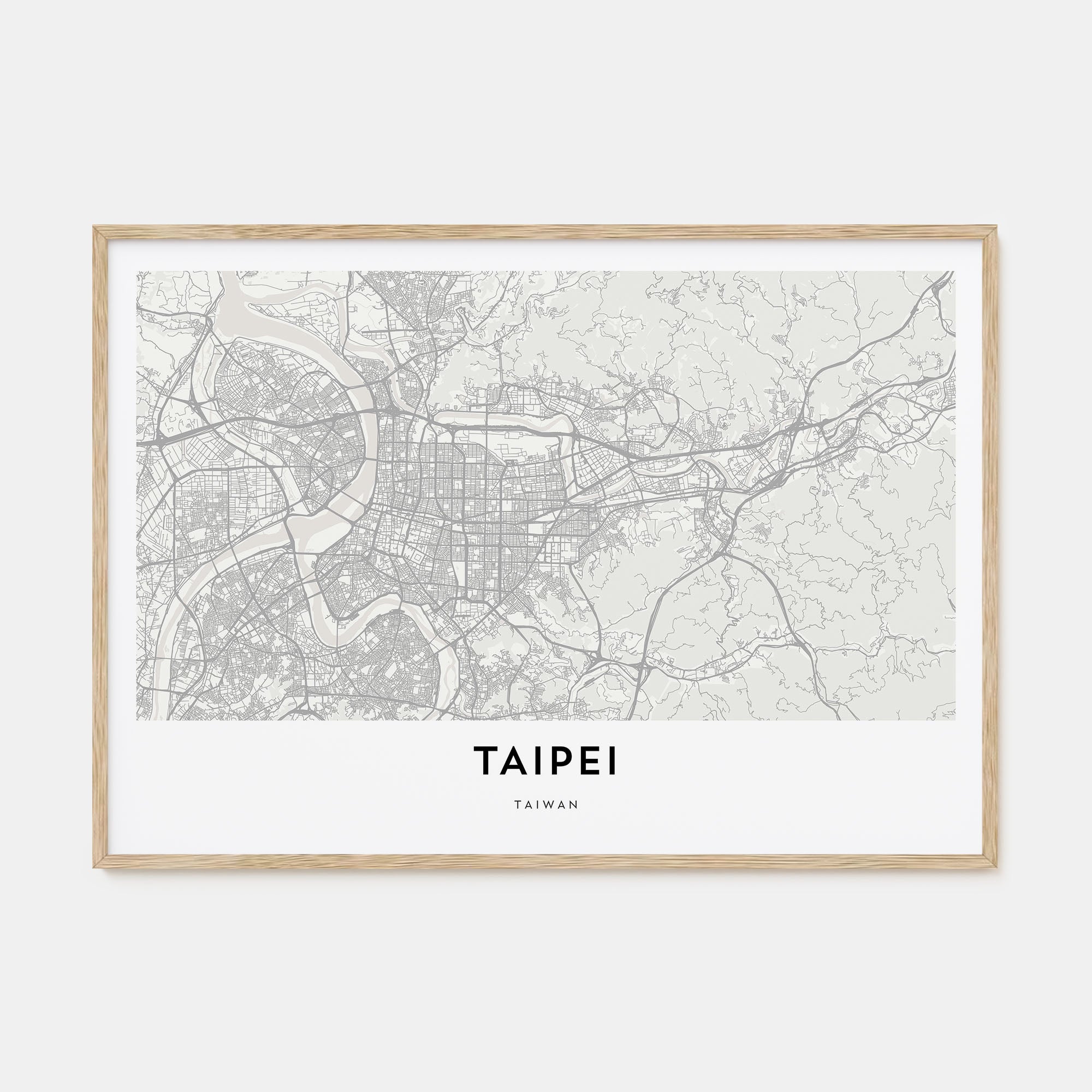 Taipei Map Landscape Poster