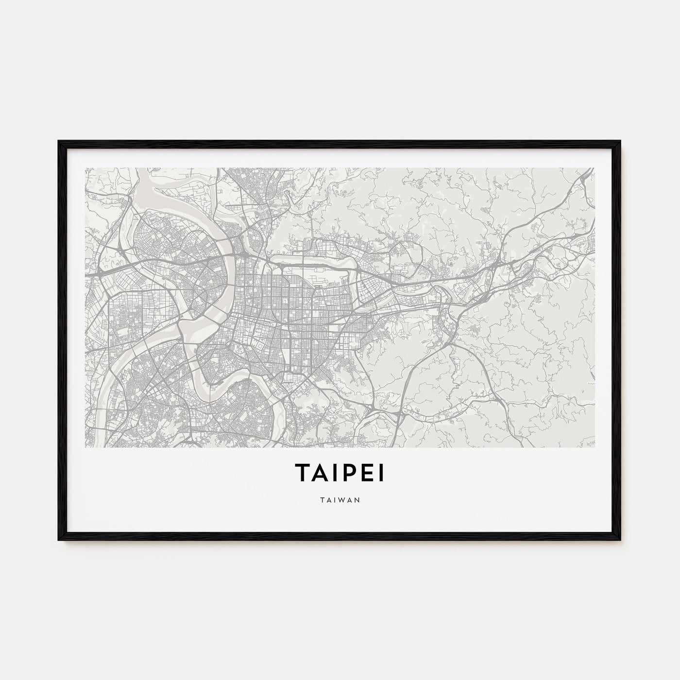 Taipei Map Landscape Poster