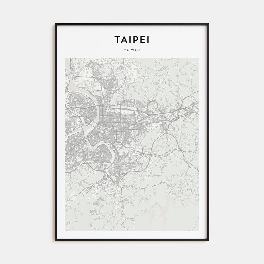 Taipei Map Portrait Poster