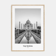 Taj Mahal Portrait B&W Poster