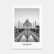 Taj Mahal Portrait B&W Poster