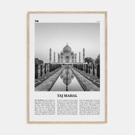 Taj Mahal Travel B&W Poster
