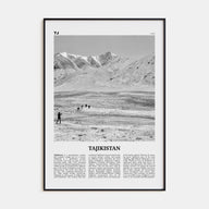 Tajikistan Travel B&W Poster