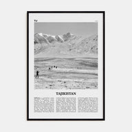 Tajikistan Travel B&W Poster