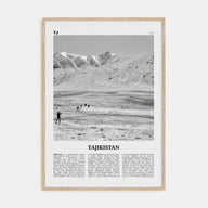 Tajikistan Travel B&W Poster