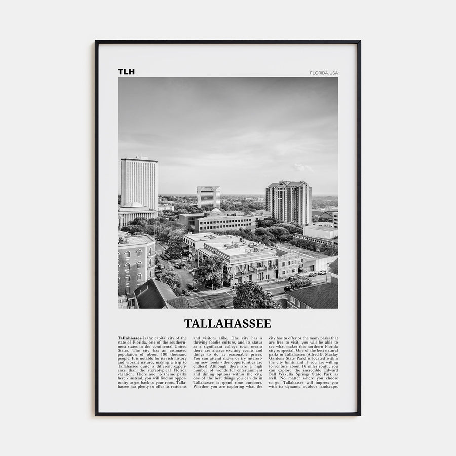 Tallahassee Travel B&W Poster