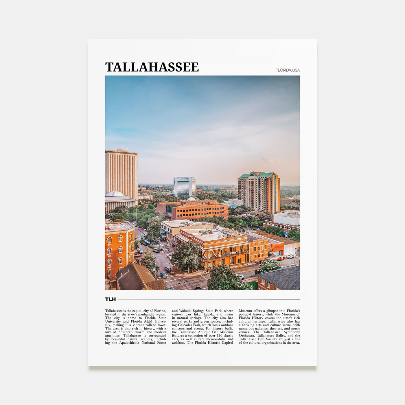 Tallahassee Travel Color Poster
