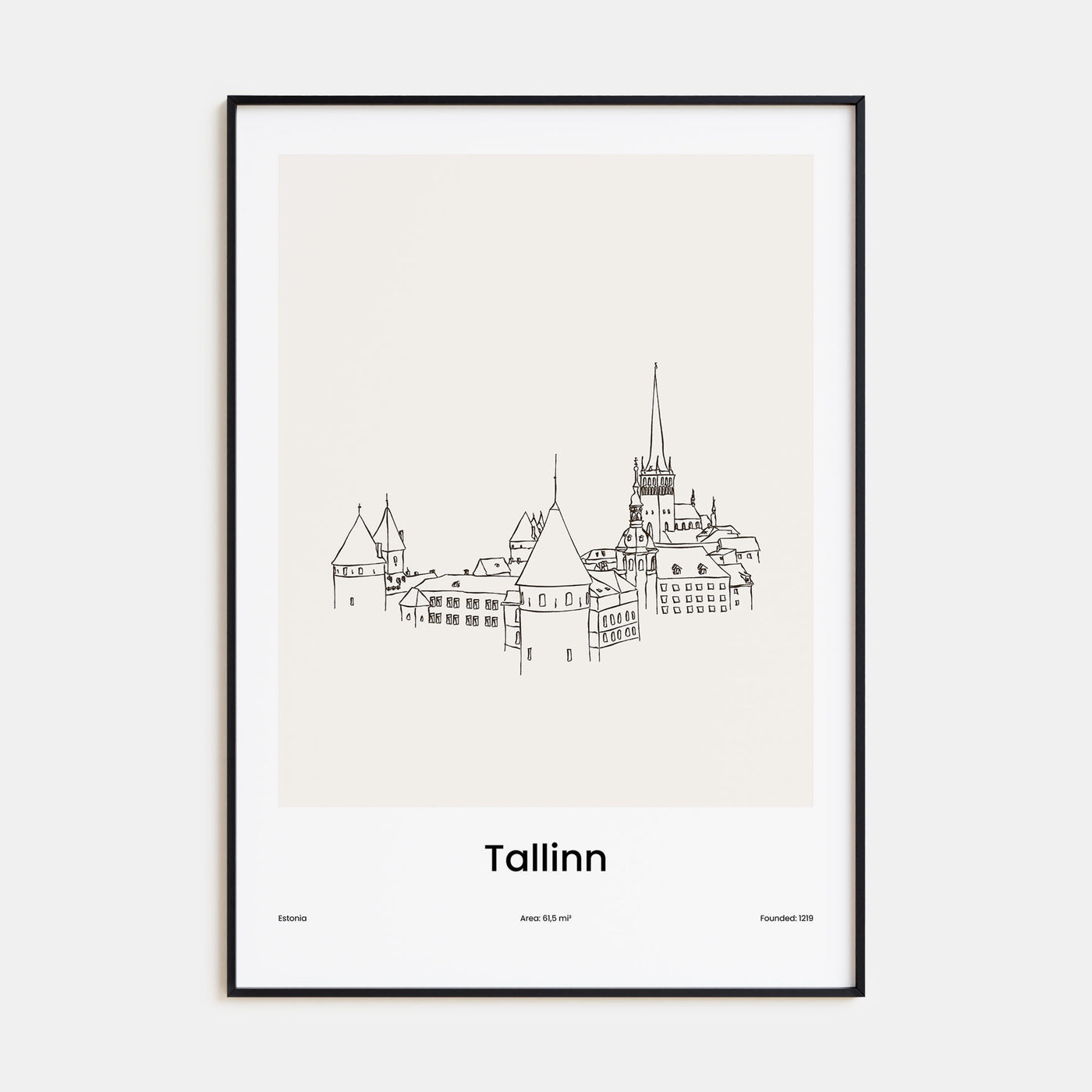Tallinn Drawn Poster