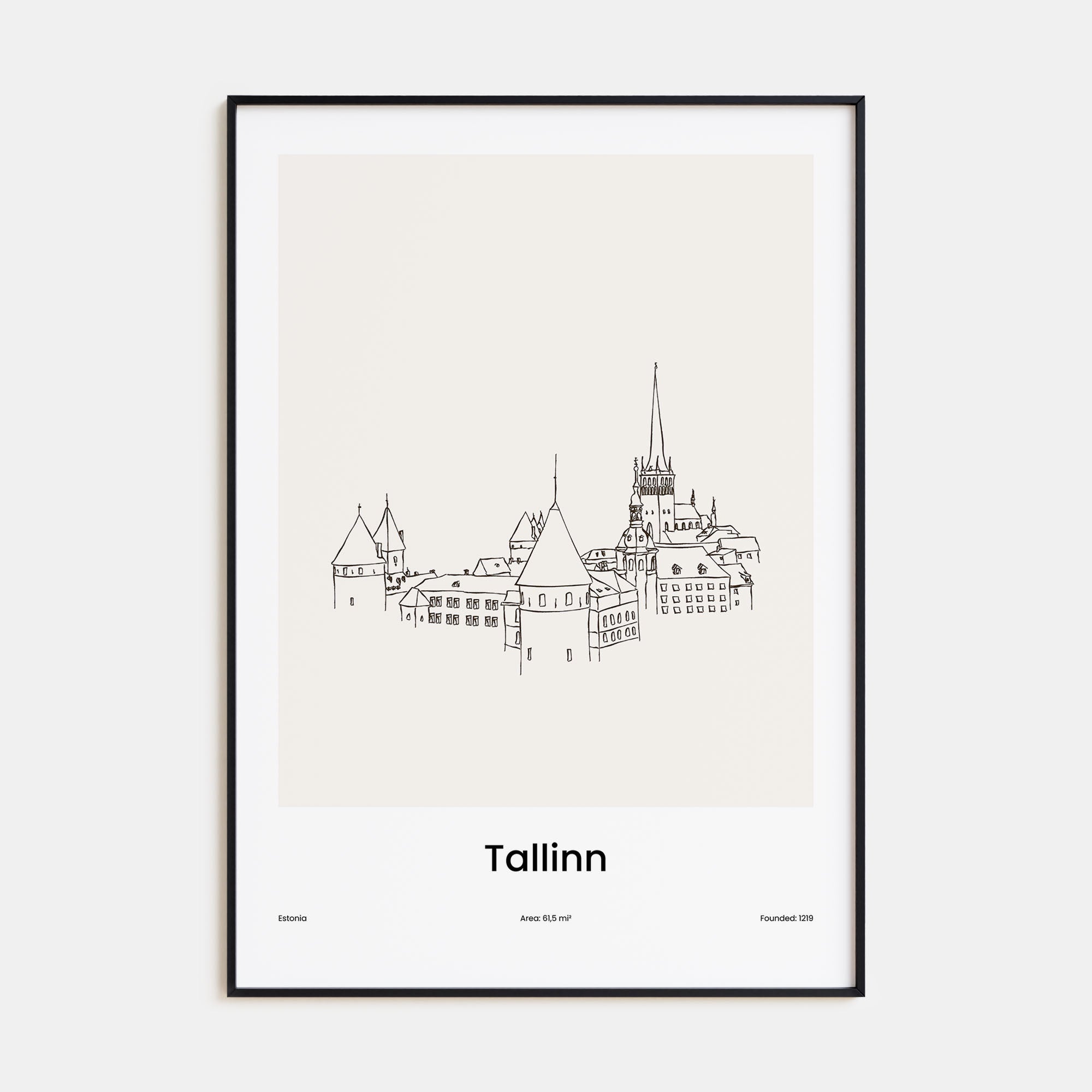 Tallinn Drawn Poster