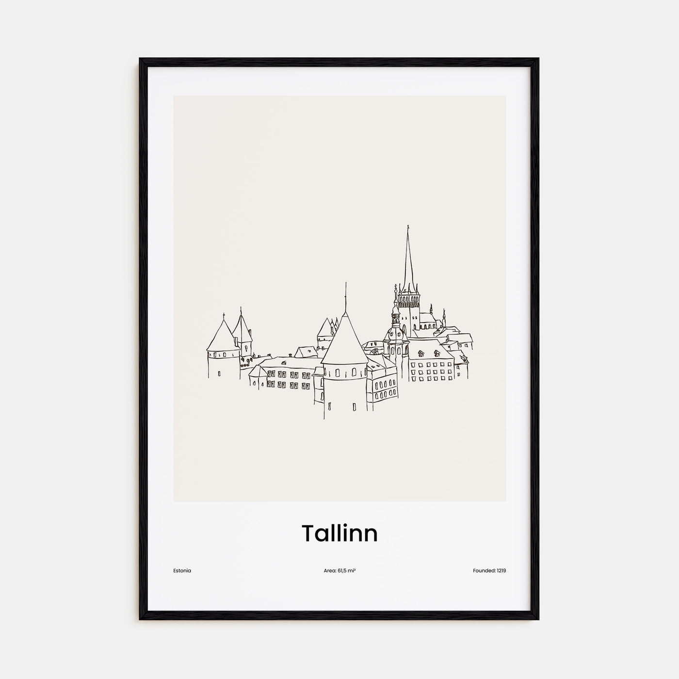 Tallinn Drawn Poster