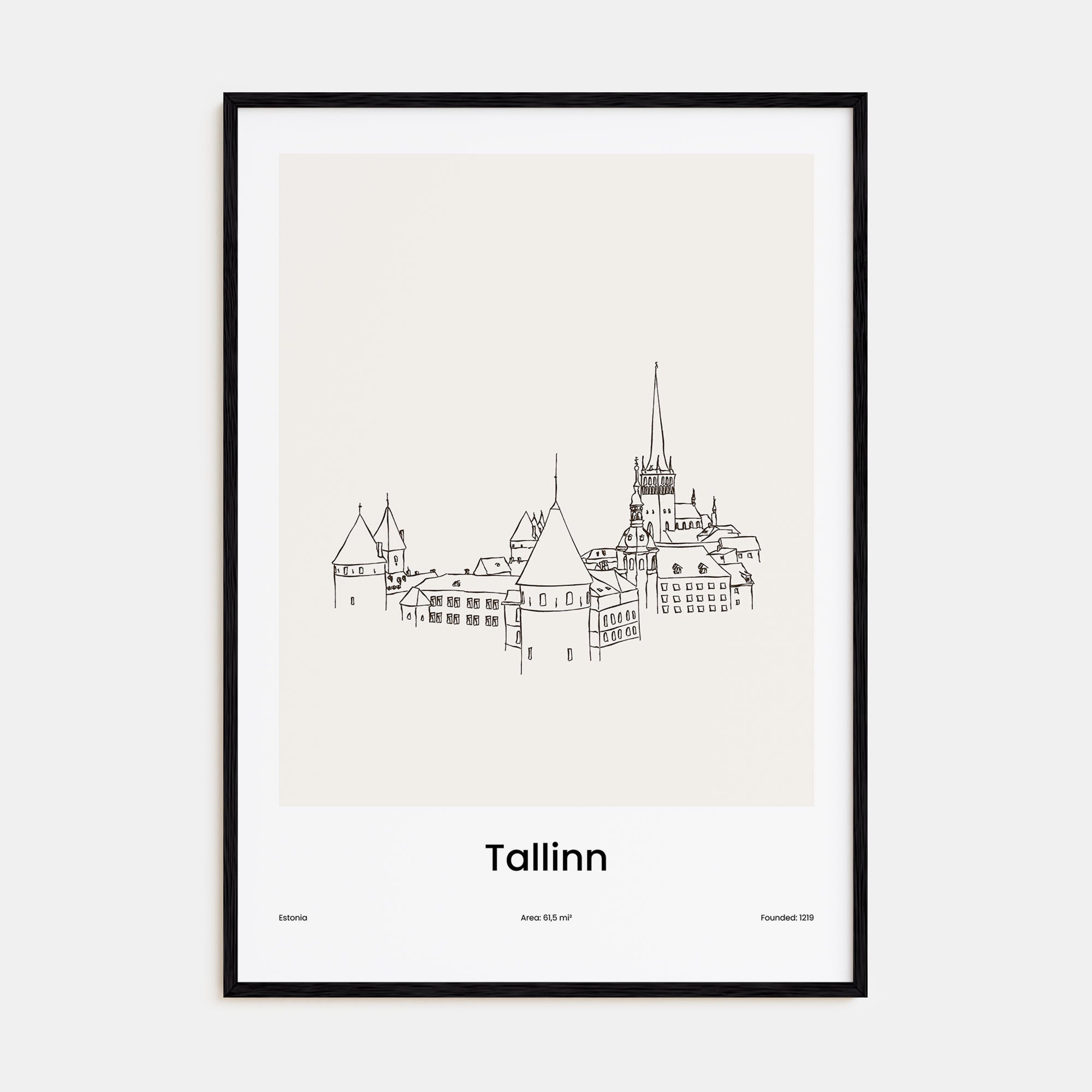 Tallinn Drawn Poster