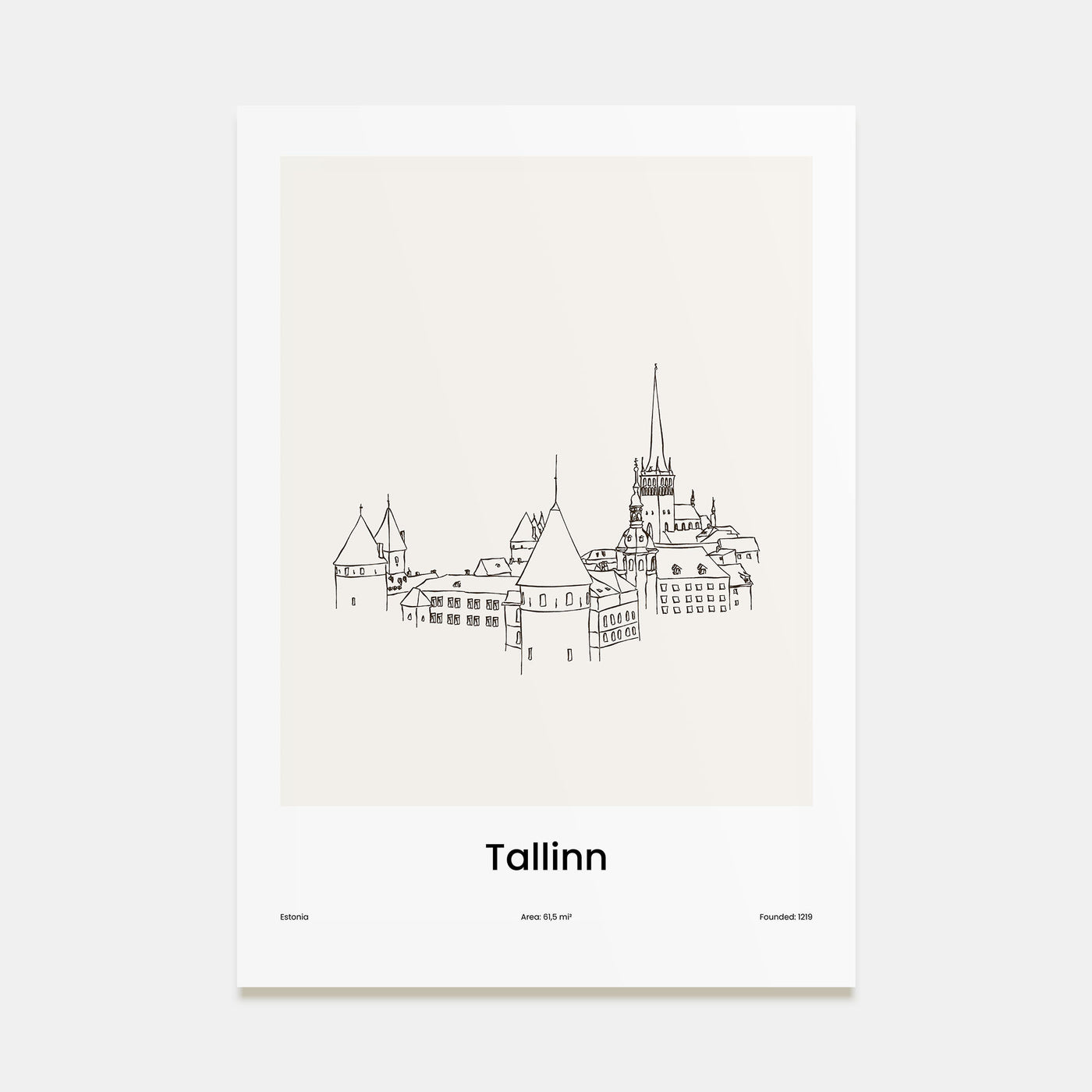 Tallinn Drawn Poster