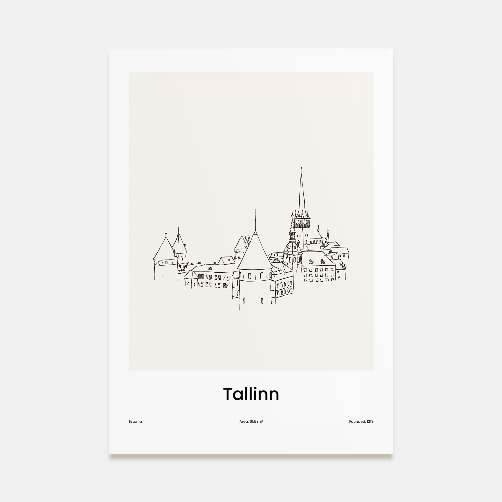 Tallinn Drawn Poster