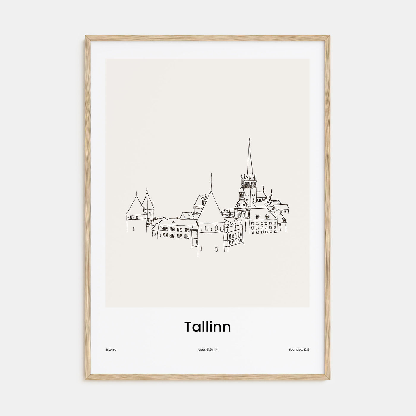 Tallinn Drawn Poster