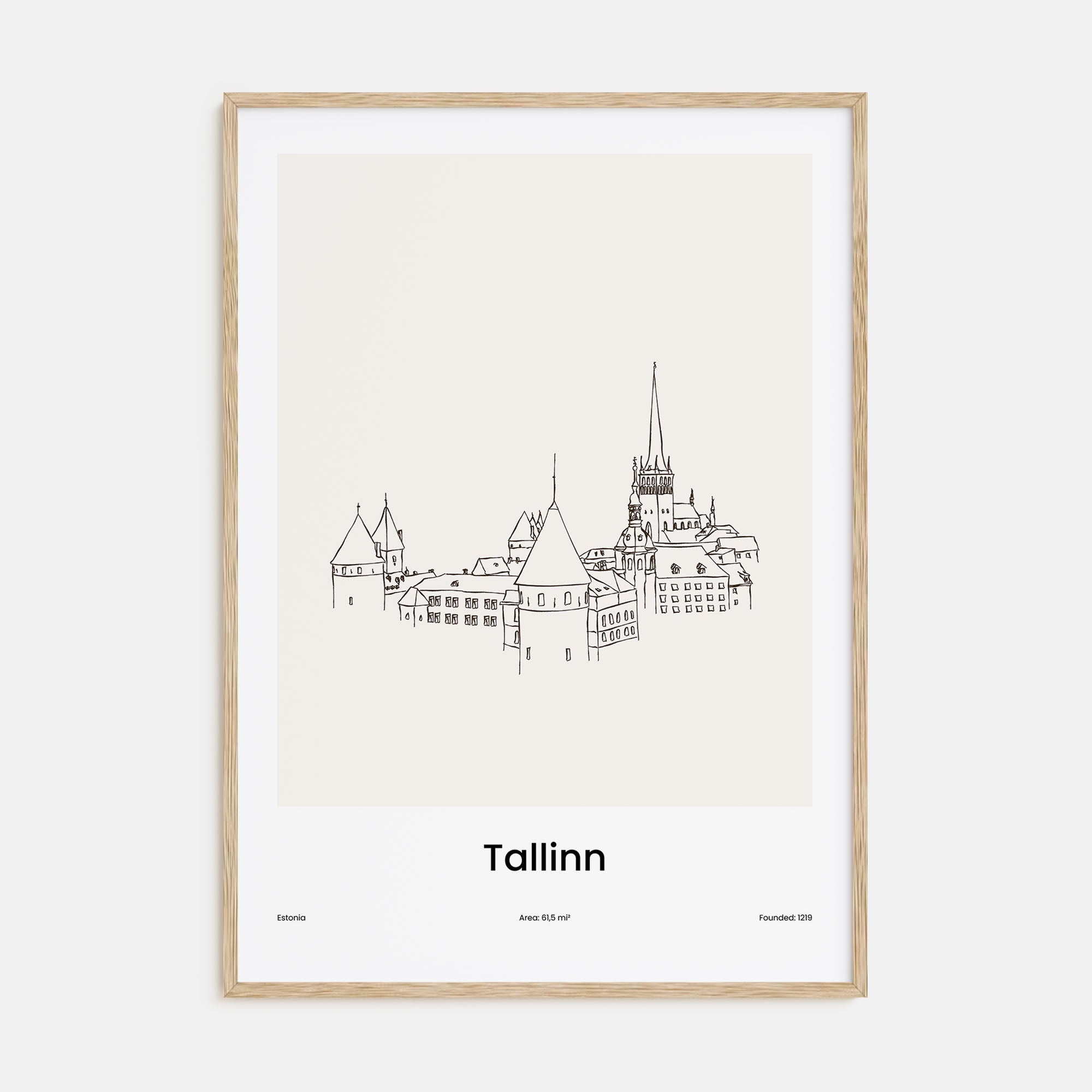 Tallinn Drawn Poster