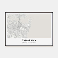 Tamarama Map Landscape Poster