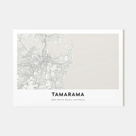 Tamarama Map Landscape Poster