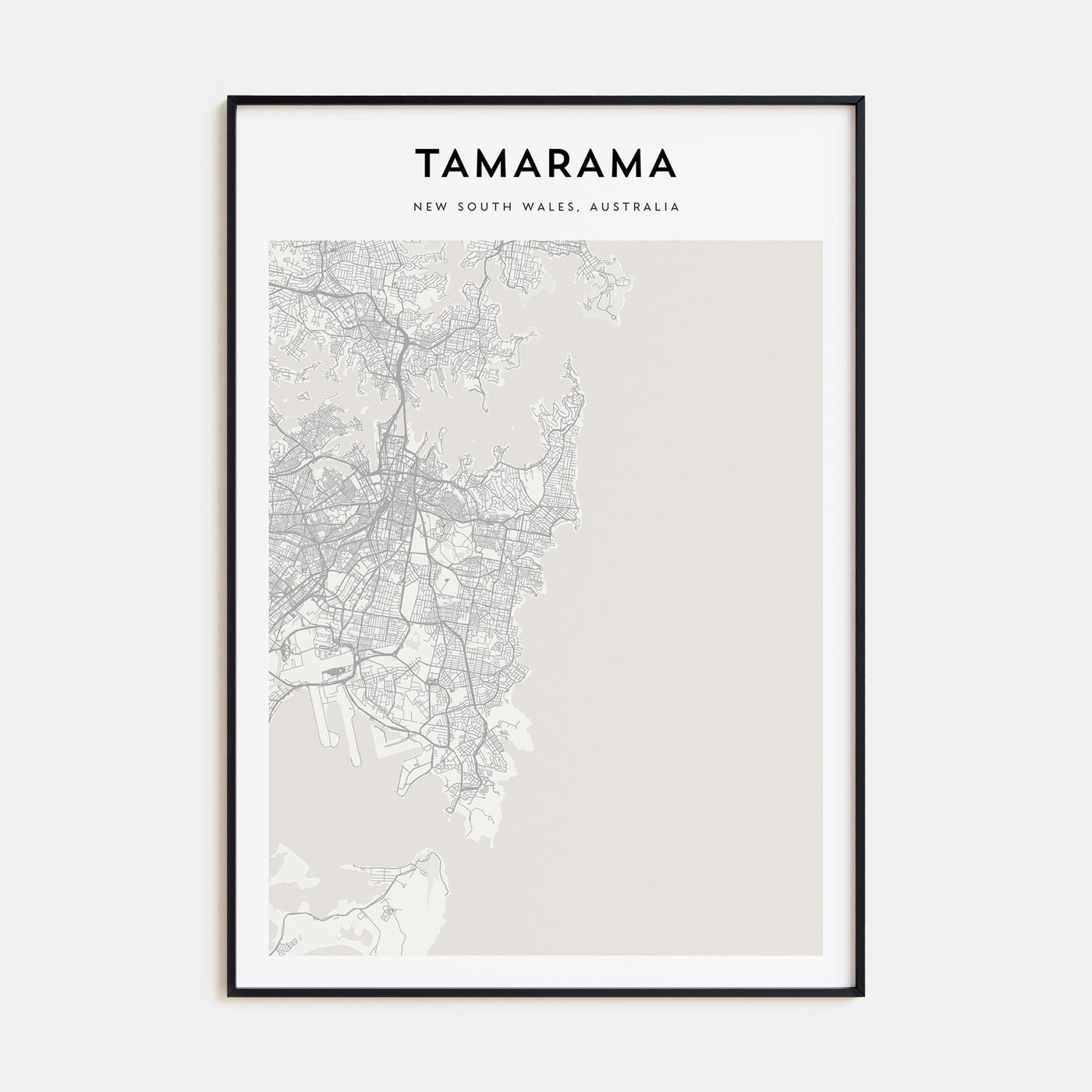 Tamarama Map Portrait Poster