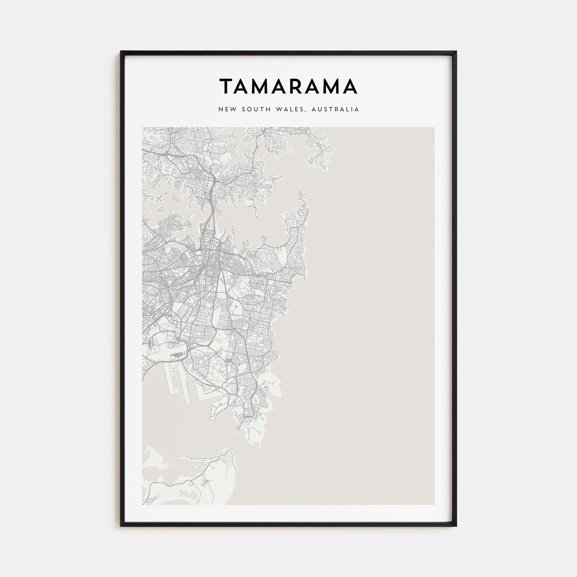 Tamarama Map Portrait Poster