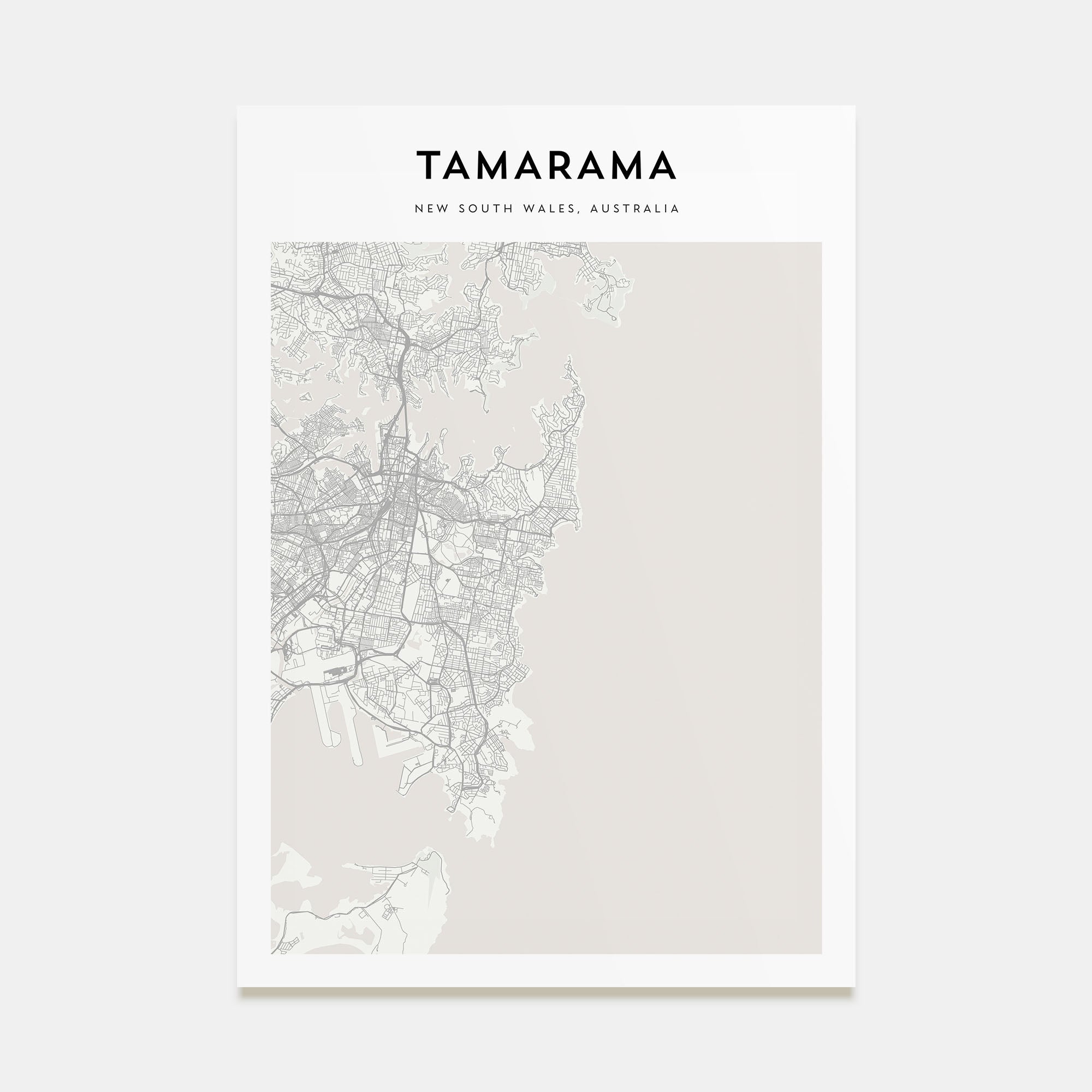 Tamarama Map Portrait Poster