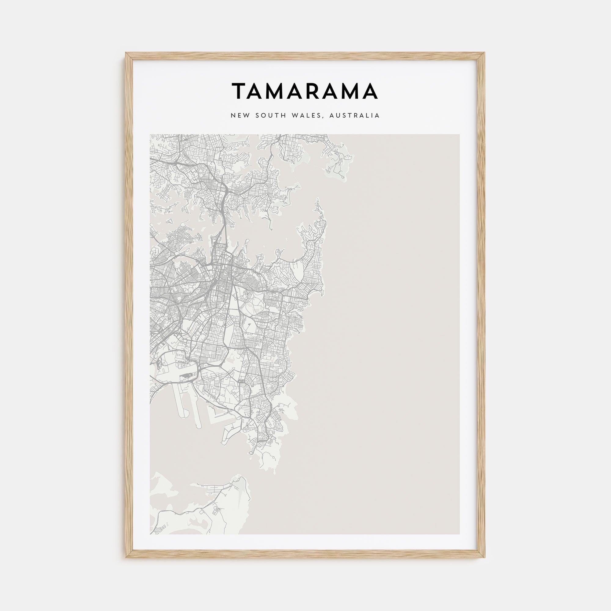 Tamarama Map Portrait Poster