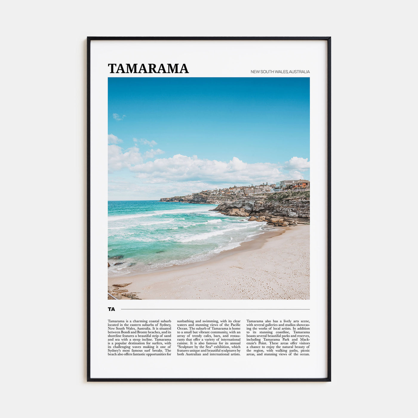 Tamarama Travel Color Poster