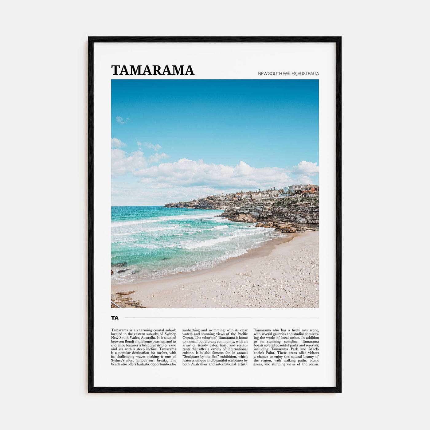 Tamarama Travel Color Poster