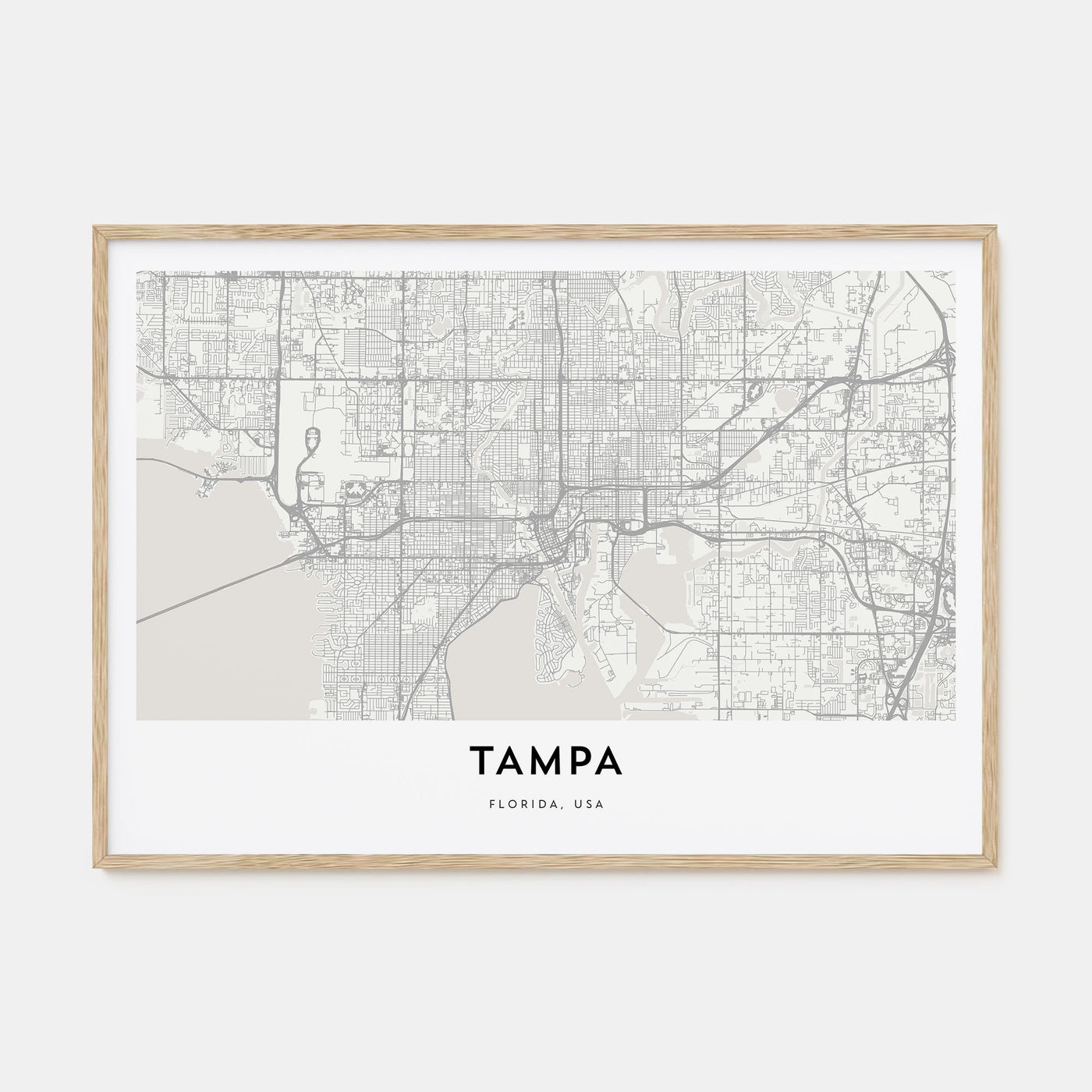 Tampa Map Landscape Poster