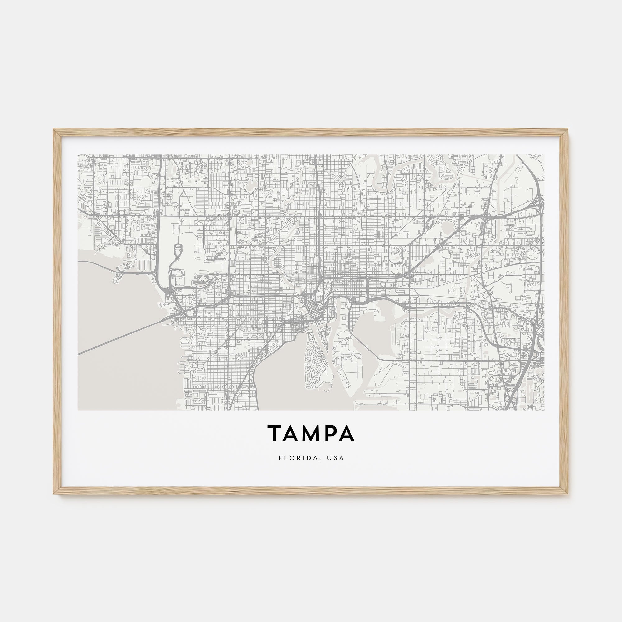 Tampa Map Landscape Poster