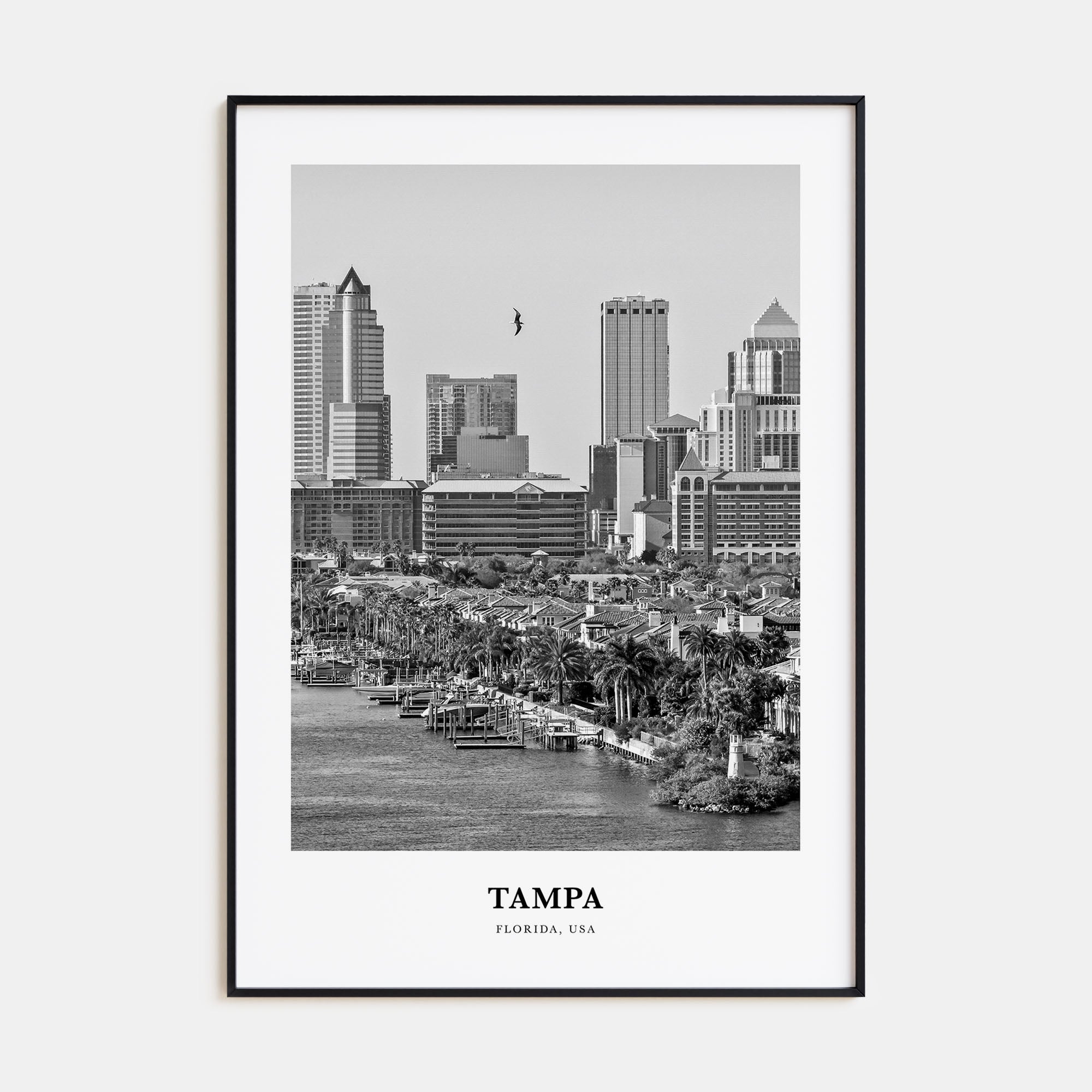Tampa Portrait B&W No 4 Poster