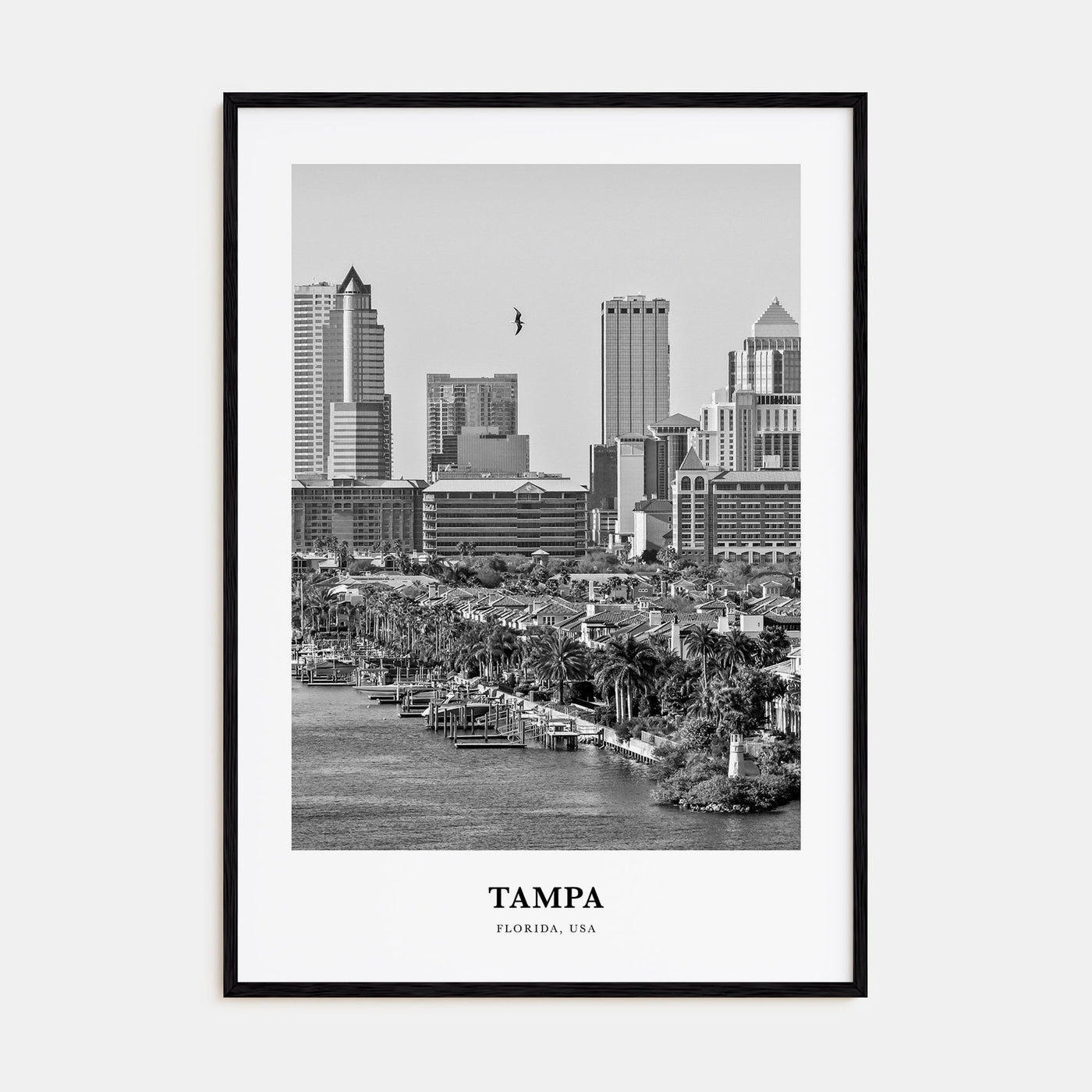 Tampa Portrait B&W No 4 Poster