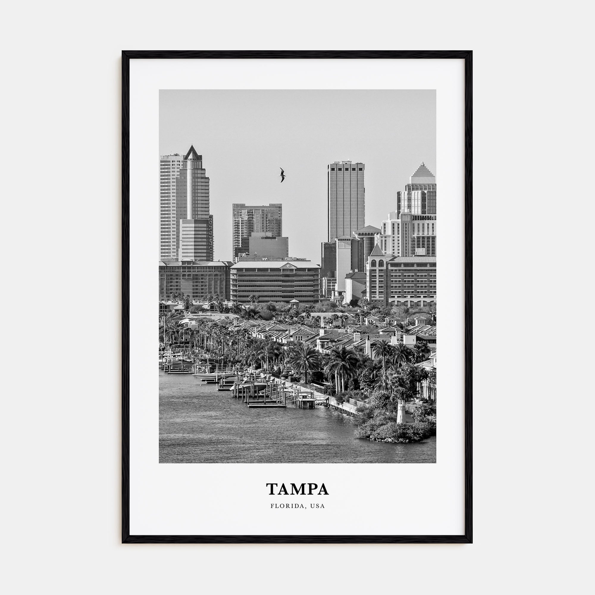 Tampa Portrait B&W No 4 Poster