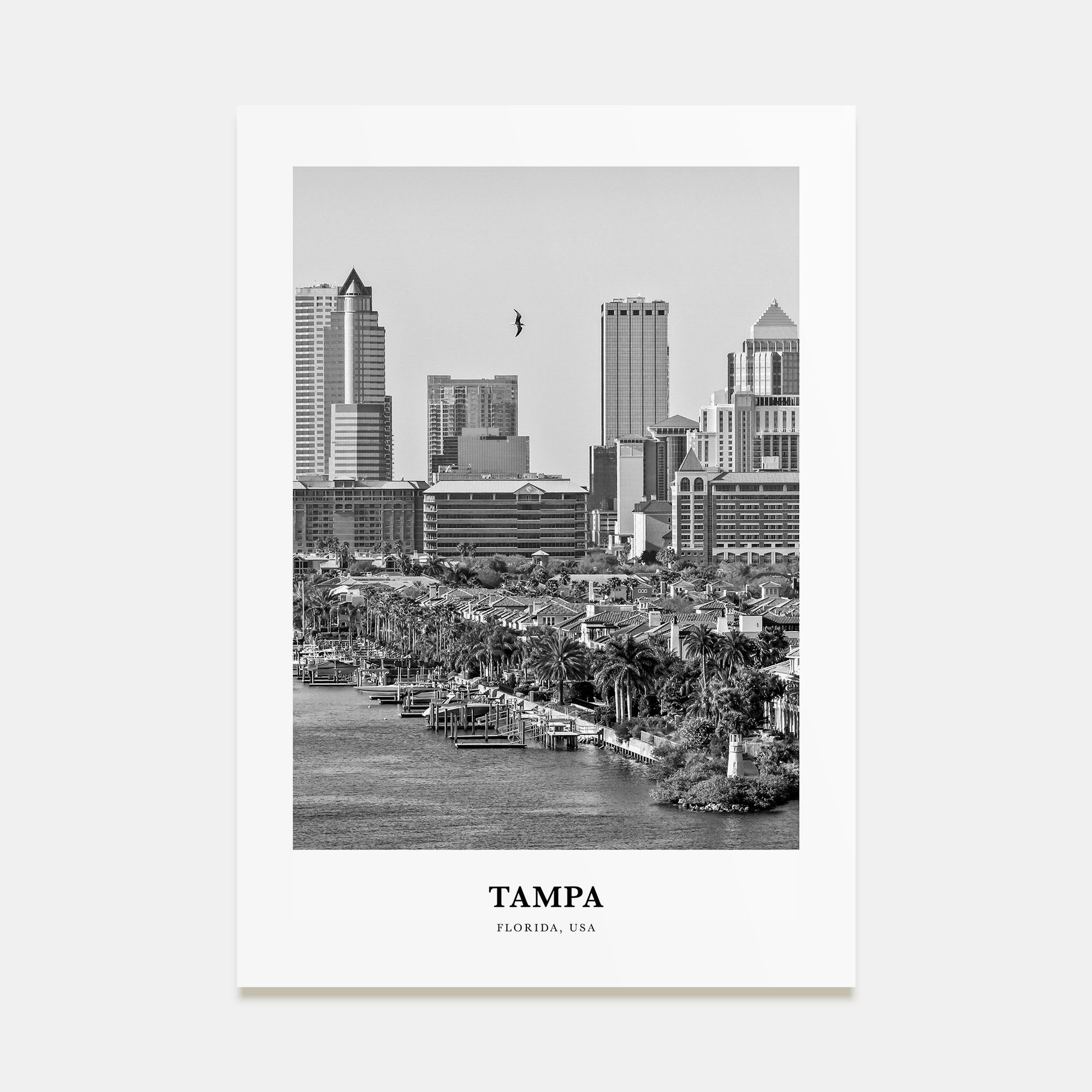 Tampa Portrait B&W No 4 Poster