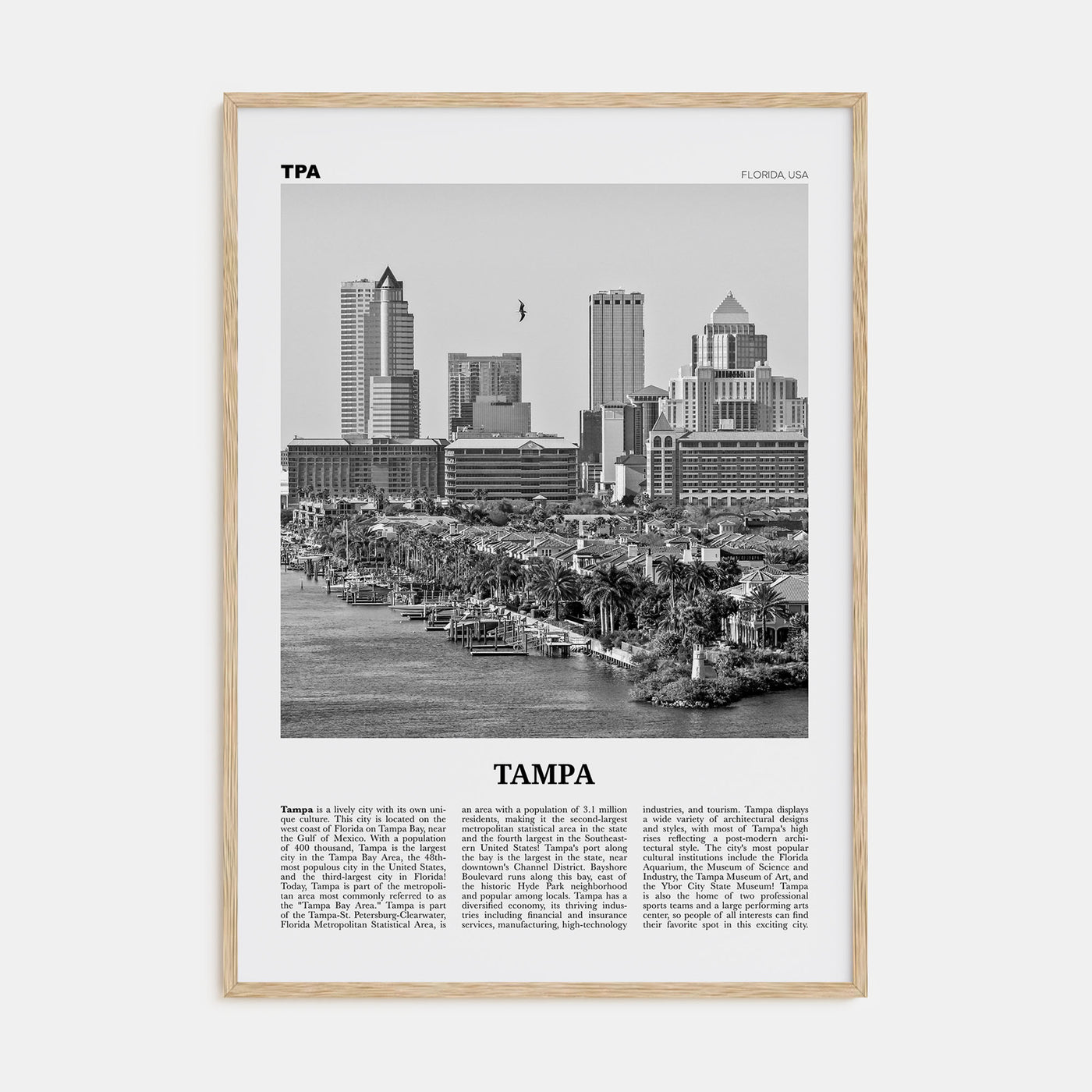 Tampa Travel B&W No 1 Poster
