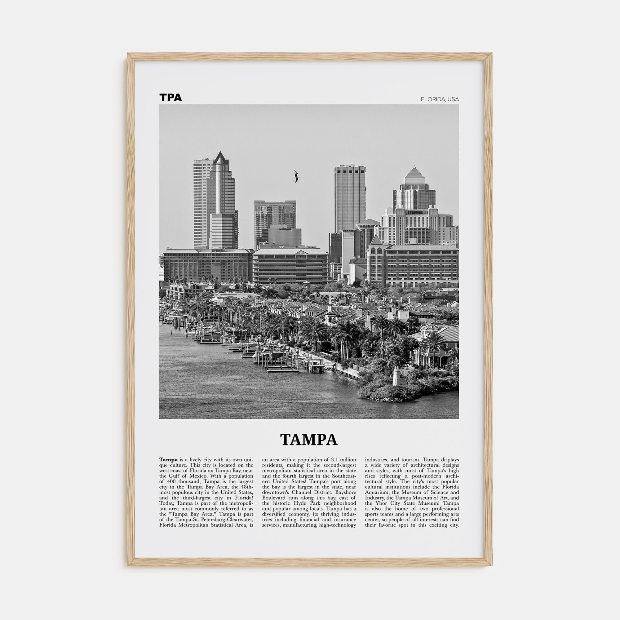 Tampa Travel B&W No 1 Poster