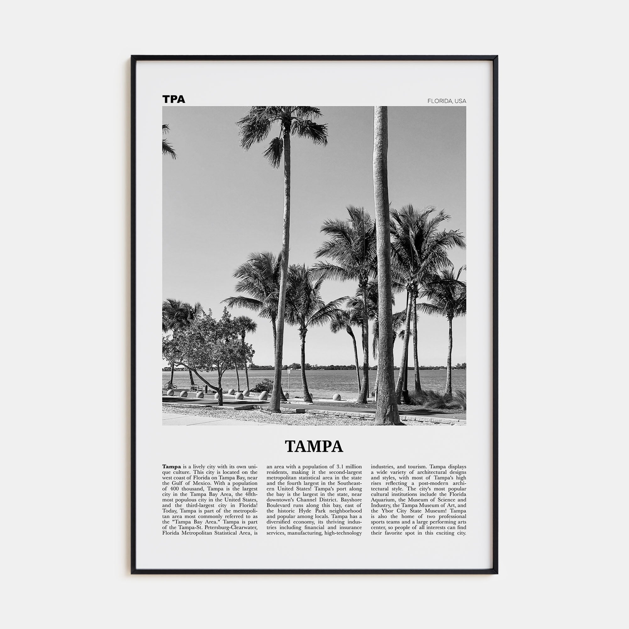 Tampa Travel B&W No 3 Poster