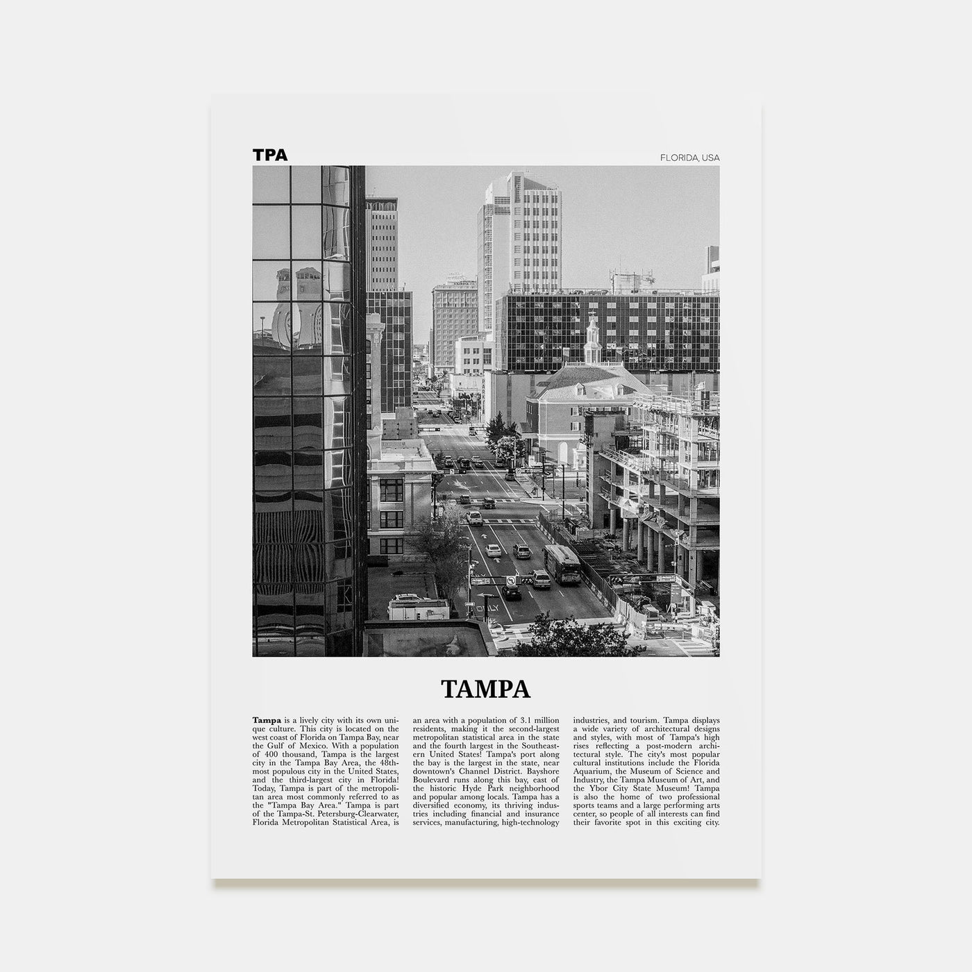 Tampa Travel B&W No 4 Poster