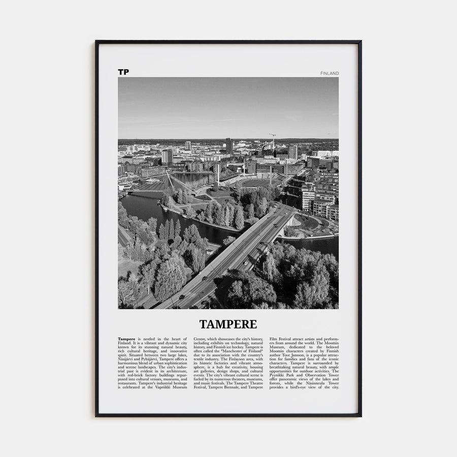 Tampere Travel B&W Poster