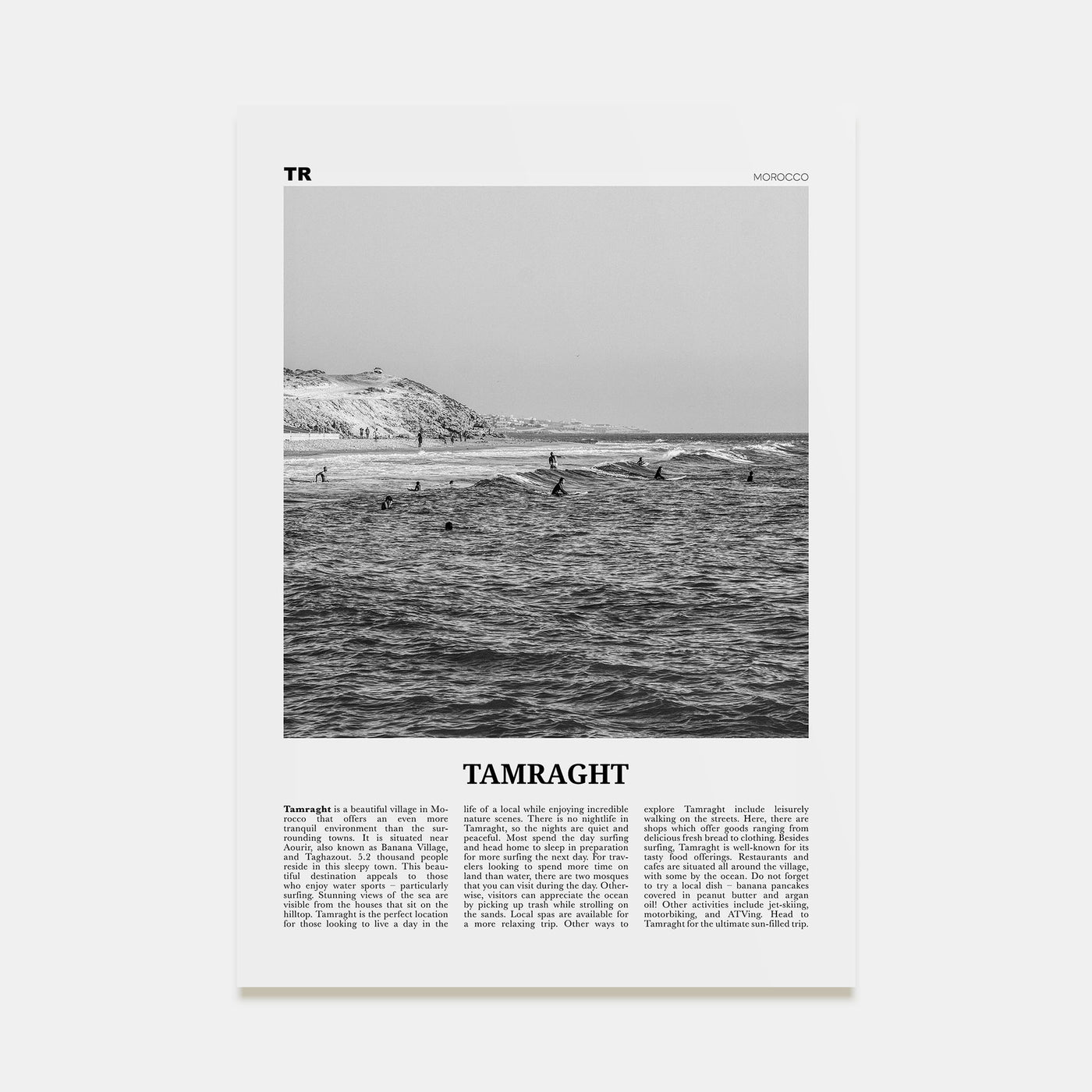 Tamraght Travel B&W Poster