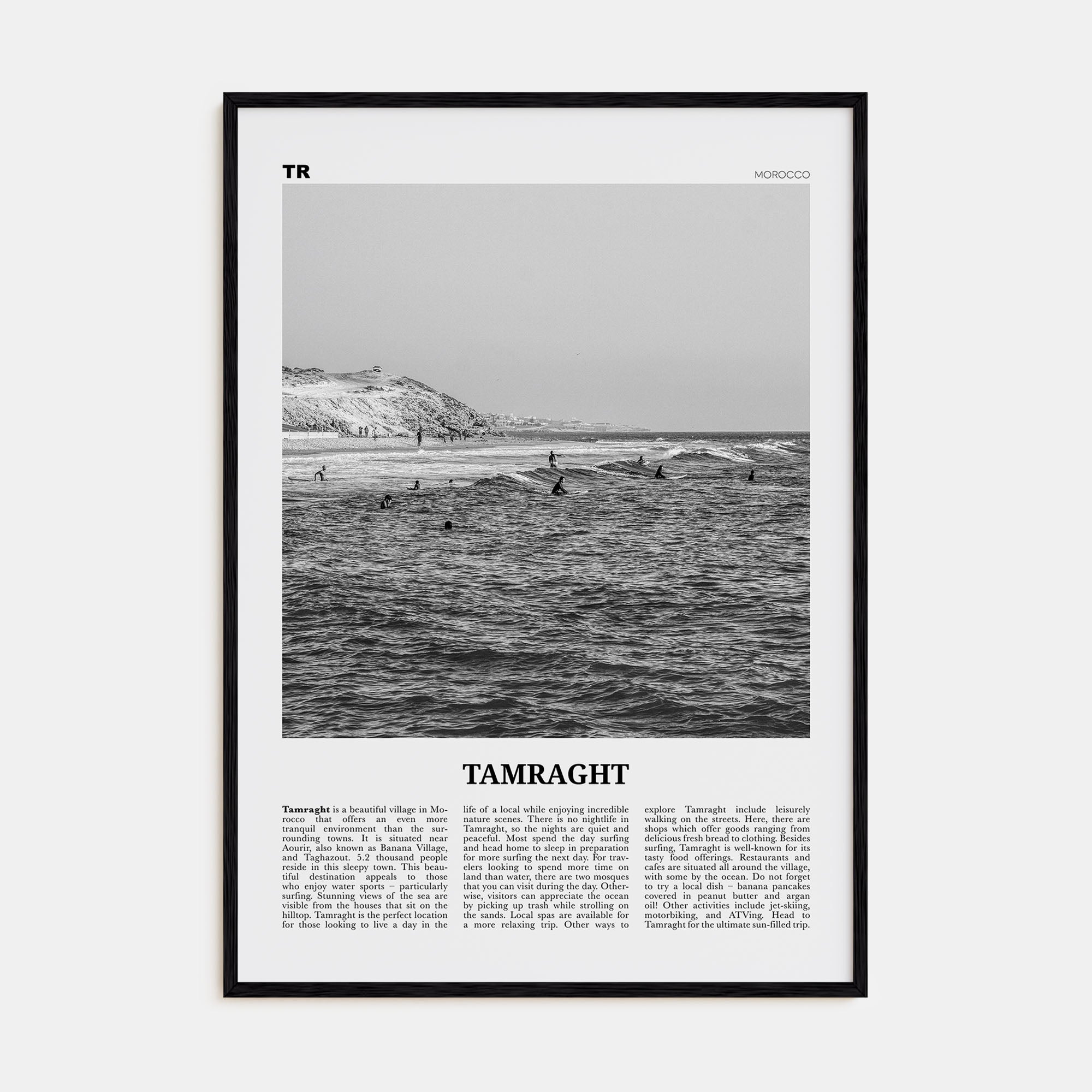 Tamraght Travel B&W Poster