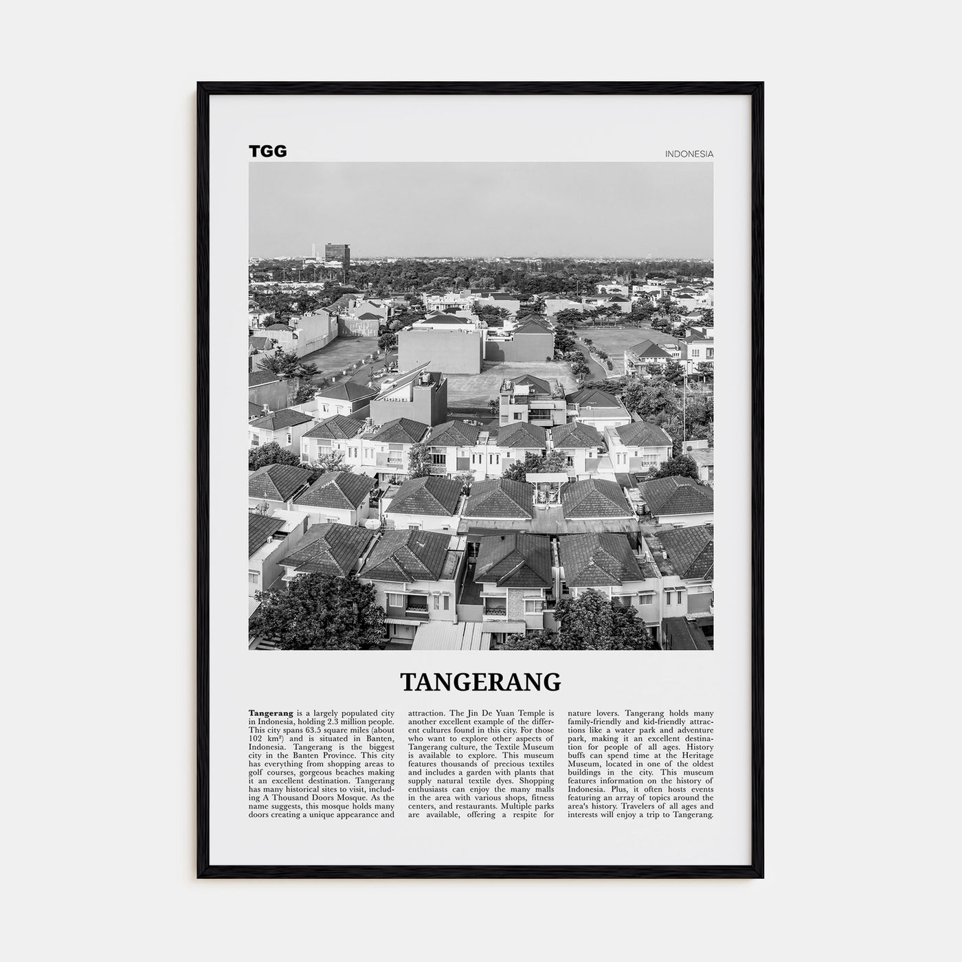 Tangerang Travel B&W Poster