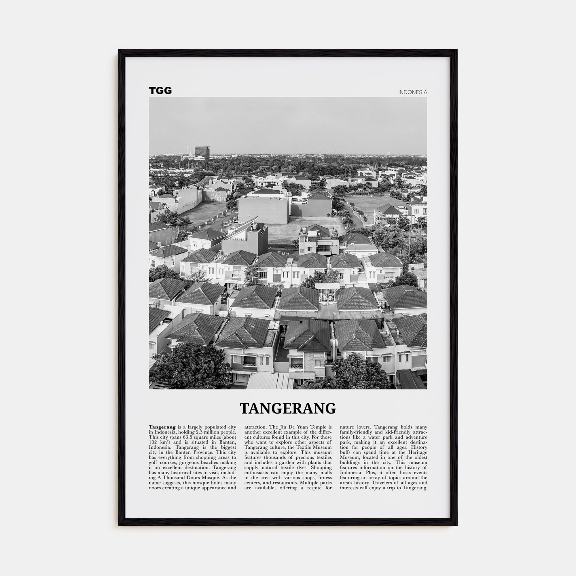 Tangerang Travel B&W Poster