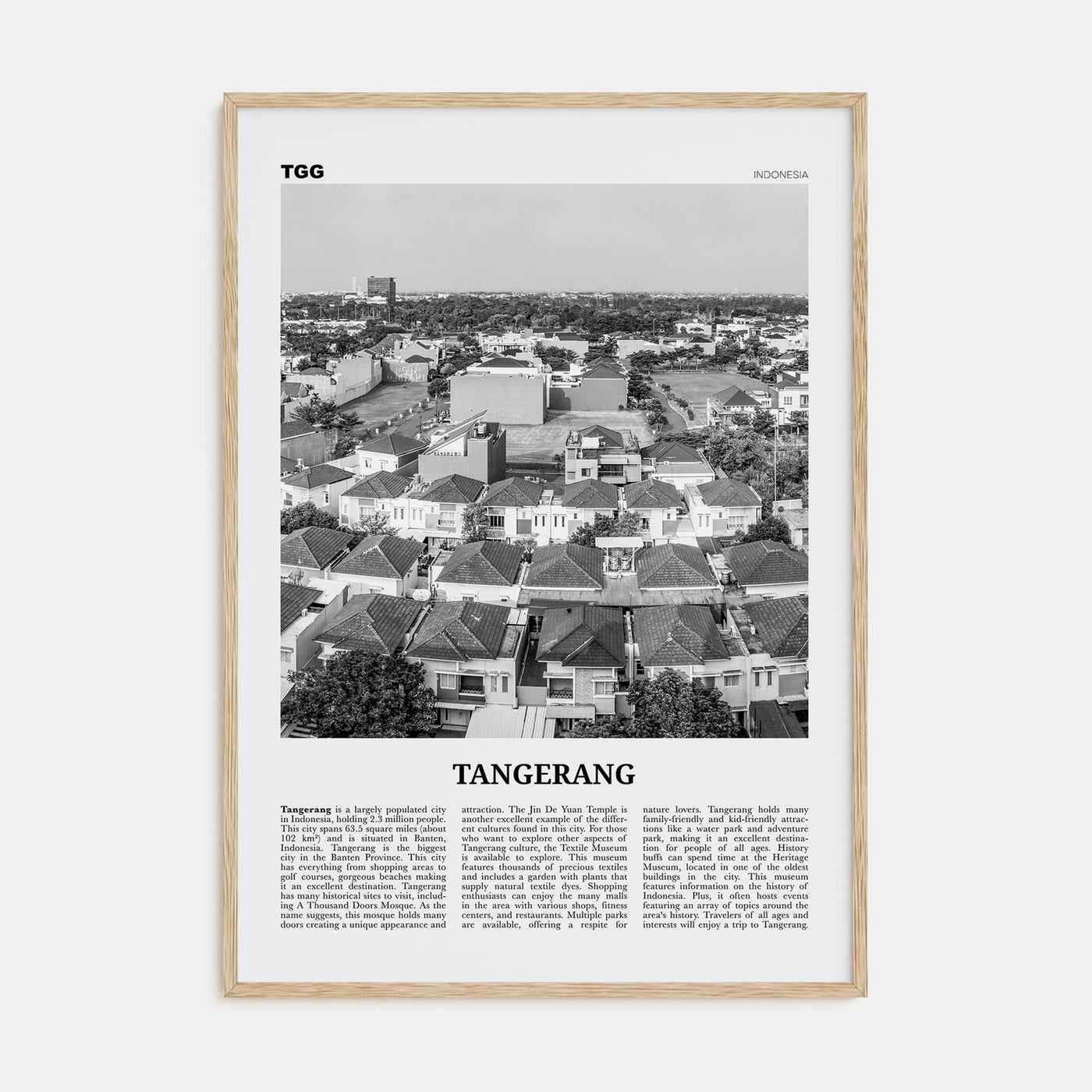 Tangerang Travel B&W Poster