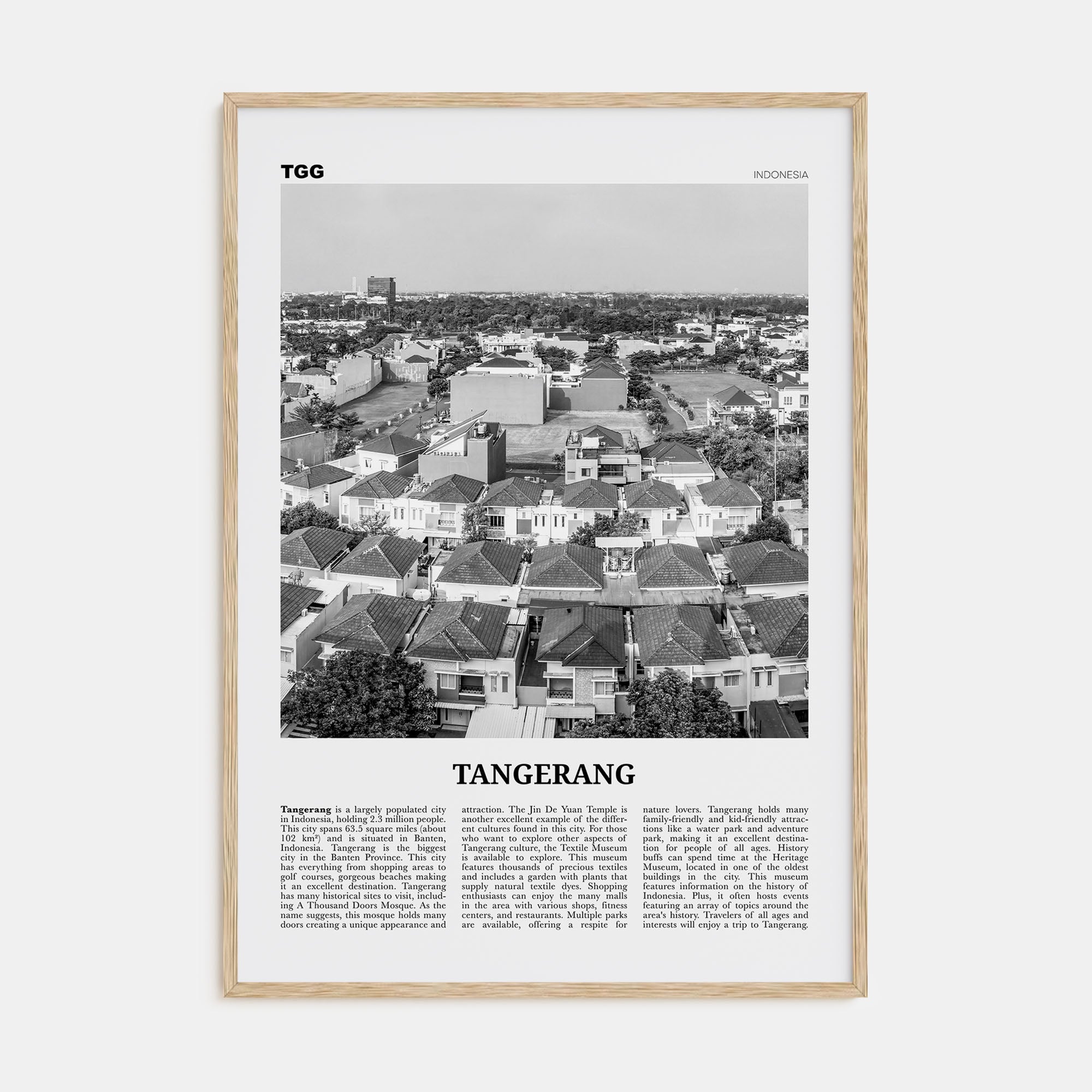 Tangerang Travel B&W Poster